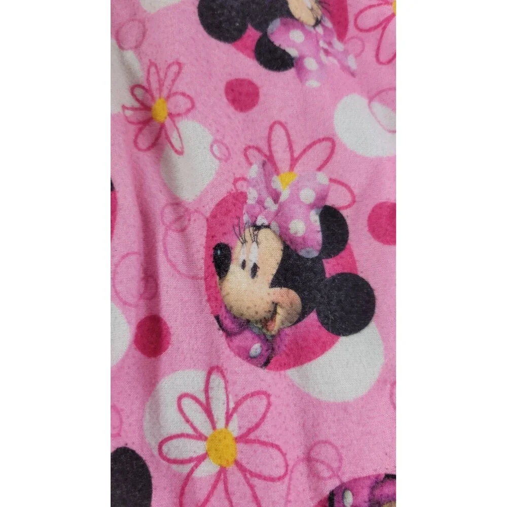 Vintage Minnie Mouse Pajama Pants Pink White Polka Dot Floral Kids 18M Sleepwear
